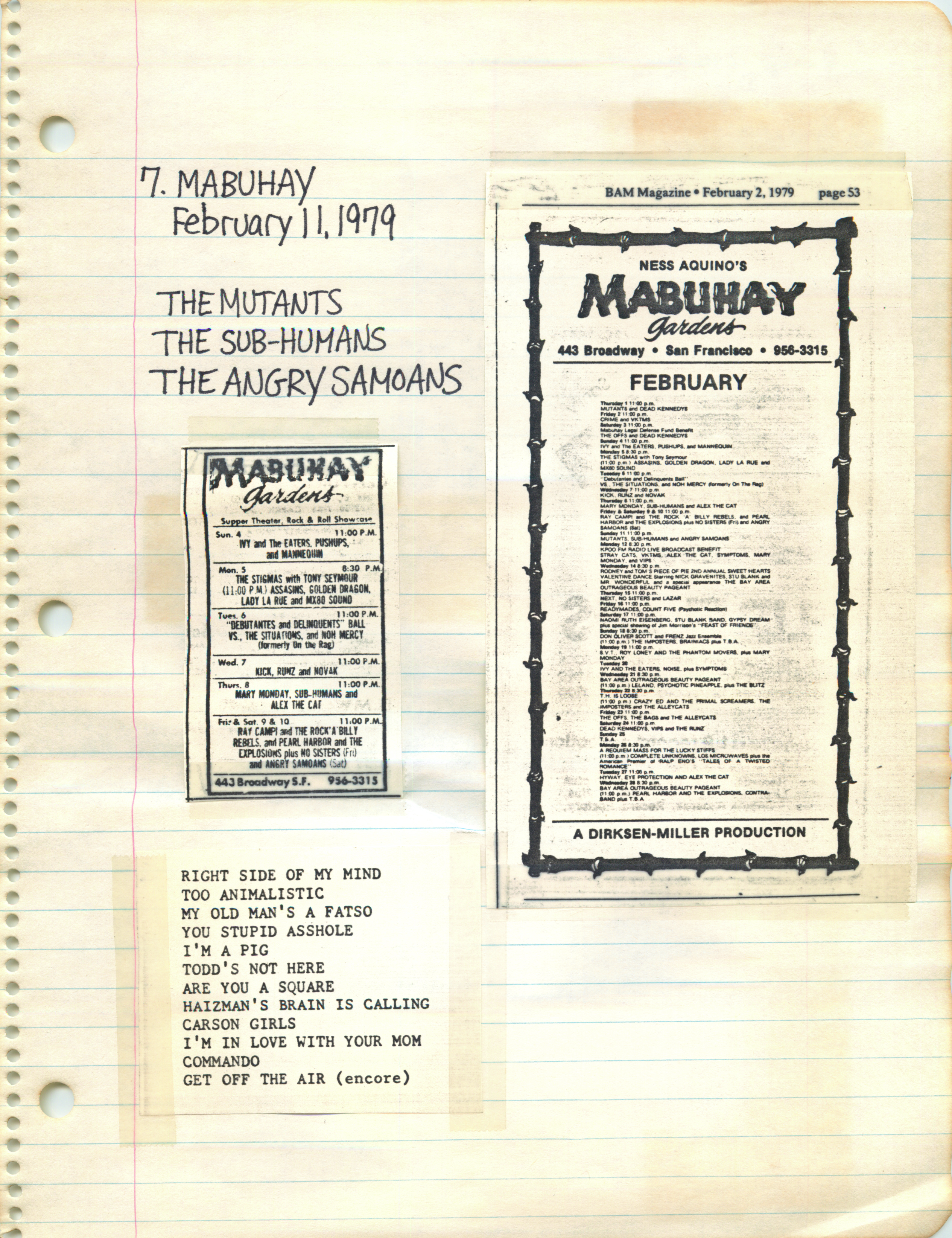 ./ANGRY SAMOANS Metal Mike Scrapbook 1978 - 10-28-1978 - 05-06-1979 - The Bonze Era - Bonze Annette Rose Blayk FKA Kevin Eric BONZE Saunders on Lead Guitar_Page_05.png